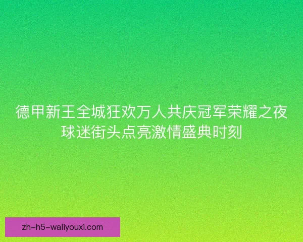 德甲新王全城狂欢万人共庆冠军荣耀之夜球迷街头点亮激情盛典时刻